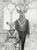 (Stag and Doe) - Pencil Illustration