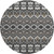 8' Charcoal And Ivory Moroccan Washable Round Rug With UV Protection