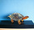 7" Clear Brown and Green Murano Glass Turtle Figurine Tabletop Sculpture