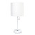 Set of Two 20" White Table Lamps With Drum Shades