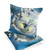 Set of Two Blue Yellow And Gray Bird Indoor Outdoor Throw Pillow