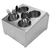 Stainless Steel Commercial Conical Utensils Square Cutlery Holder with  Holes