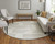 9' Tan And Ivory Wool Geometric Hand Woven Round Rug