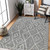9' X 13' Dark Gray Ivory And Rust Wool Geometric Hand Hooked Area Rug