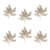 Set of Six 17" Silver And Champagne Artificial Cedar