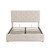 Beige Tufted Faux Leather Upholstered Full Bed Frame