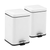 Foot Pedal Stainless Steel Rubbish Recycling Garbage Waste Trash Bin Square L