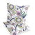 Set of Two Yellow Green Dark Blue And White Floral Indoor Outdoor Throw Pillow
