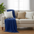 PC Royal Knitted Throw with Fringes + Chunky Knit Textu Pillowcases