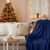 PC Royal Knitted Throw with Fringes + Chunky Knit Textu Pillowcases