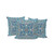 Set of Three Blue Beige And White Botanical Indoor Outdoor Throw Pillow