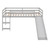 Gray Four Poster Solid Wood Twin Loft Bed with Slide