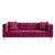 88" Fuchsia Velvet Wood Sofa With Toss Pillows