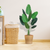 Artificial Bird of Paradise Plants Fake Tropical Palm Tree with  in Pot and Woven Seagrass Belly