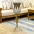 European Clear Glass Floor Home Decor Flower Vase with Tall Metal Stand