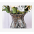 European Clear Glass Floor Home Decor Flower Vase with Tall Metal Stand