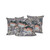 Set of Three Pink Dark Green And Gray Butterfly Floral Indoor Outdoor Throw Pillow