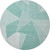 8' Teal And Ivory Geometric Washable Round Rug With UV Protection