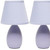 Set of Two 9" Purple Round Table Lamps With Drum Shades