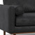 72" Black Leather Sofa With Brown Legs