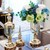 Clear Glass Flower Vase with Lid and Transparent Filler Vase Gold