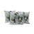 Set of Three Green Bird Abstract Indoor Outdoor Throw Pillow