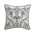 24" Blue And Ivory Damask Recycled Poly Linen Throw Pillow