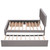 Light Gray Linen Upholstered Queen Bed Frame With Drawers