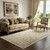 5' X 7' Brown And Ivory Floral Medallion Distressed Washable Area Rug