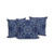 Set of Three Indigo And Blue Eclectic Indoor Outdoor Throw Pillow