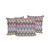 Set of Three Magenta And Cream Ikat Indoor Outdoor Throw Pillow