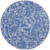 5' Blue And Ivory Floral Distressed Round Rug