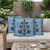 Set of Three Sky Blue And Red Botanical Indoor Outdoor Throw Pillow
