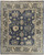 12' X 15' Blue and Gray Wool Floral Hand Knotted Area Rug With Fringe