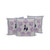 Set of Three Black Gray And Lavender Horse Indoor Outdoor Throw Pillow