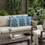 Set of Three Sky Blue And Red Botanical Indoor Outdoor Throw Pillow