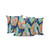 Set of Three Orange And Dark Blue Botanical Indoor Outdoor Throw Pillow