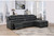 111" Charcoal Polyester Blend Sleeper USB Sleeper Sofa And Toss Pillow With Black Legs