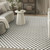 9' X 12' Ivory Checkered Area Rug