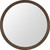 39" Espresso Glass Round Rope Hanging Accent Mirror