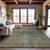 9' X 12' Pewter Beige And Gold Abstract Washable Area Rug With UV Protection