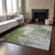 10' X 14' Olive Green Ivory And Gray Abstract Washable Area Rug With UV Protection