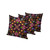 Set of Three Black Abstract Indoor Outdoor Throw Pillow