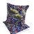 Set of Two Yellow Dark Green And Purple Floral Indoor Outdoor Throw Pillow