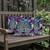 Set of Three Blue And Aqua Sunflower Indoor Outdoor Throw Pillow