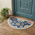 3' X 5' Blue And Beige Wool Floral Hand Tufted Area Rug
