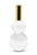 Set of Two Clear And Gold Geo Orbs Crystal Tabletop Taper Candlesticks