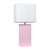 21" Blush Faux Leather Table Lamp LED With White Shade