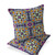 Set of Two Purple And Green Floral Indoor Outdoor Throw Pillow