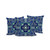 Set of Three Blue And Green Floral Indoor Outdoor Throw Pillow